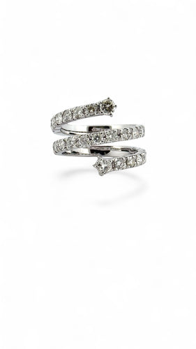 Bague 55 Bague spirale en or blanc 18 carats et diamants 58 Facettes