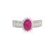 Bague 54 Bague entourage en or blanc, rubis et diamants 58 Facettes 33066