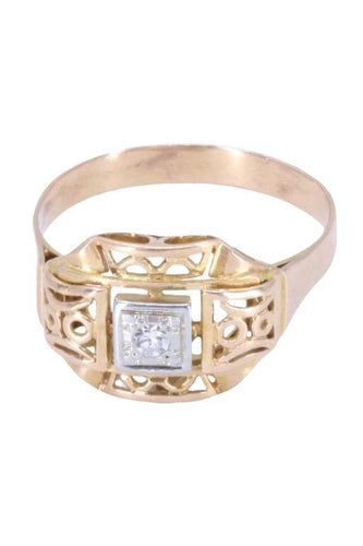 Bague SOLITAIRE DIAMANT ANNÉES 50 58 Facettes 088361