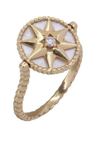 Bague 53 DIOR - BAGUE "ROSE DES VENTS" OR JAUNE NACRE 58 Facettes 084041