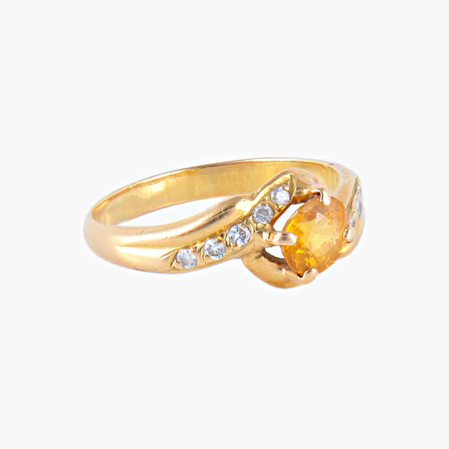 Bague 51 Bague Citrine Diamants 58 Facettes