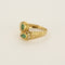 Bague 49 Bague Toi & Moi  en or jaune, émeraudes et diamants 58 Facettes PER01984