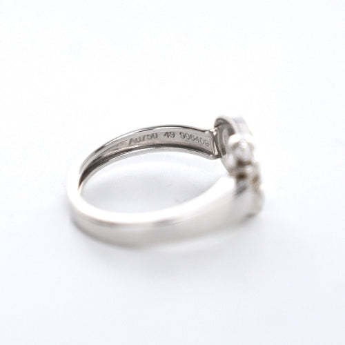 Bague 49 FRED - Bague Force 10 Ruban mini or blanc et diamant 58 Facettes 92678