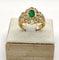 Bague 54 Bague Marguerite Vintage or jaune, émeraude et diamants 58 Facettes