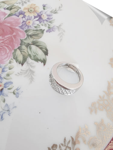 Bague 51.5 Bague Bandeau Diamants Or Blanc 58 Facettes AA 1519