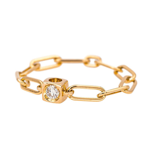 Bague 53 Dinh Van Bague Cube Or rose Diamant 58 Facettes 4311458CN
