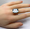 Bague en or jaune 18 carats et aigue marine