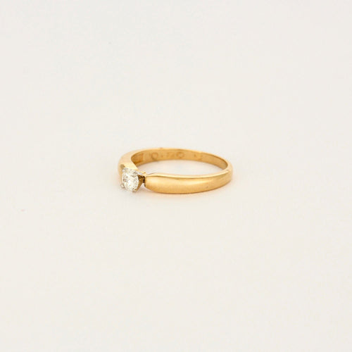Bague 50 Bague solitaire jonc en or jaune 58 Facettes