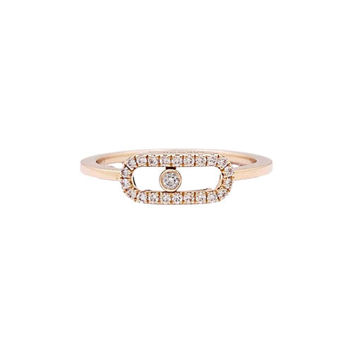 Bague 48 Bague Messika, "Move Uno Pavé", or rose et diamants. 58 Facettes 34744