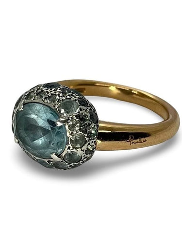 Bague 57 Bague Pomelatto or rose et aigue-marine 58 Facettes 71501