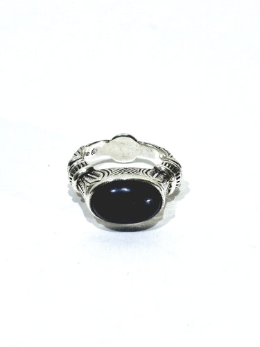 Bague 57 Bague cabochon lapis-lazuli en argent 925 58 Facettes
