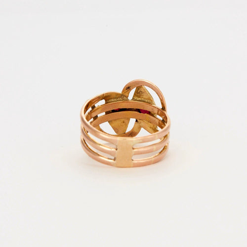 Bague 64 Bague or bicolore motif serpent et grenats 58 Facettes AB44