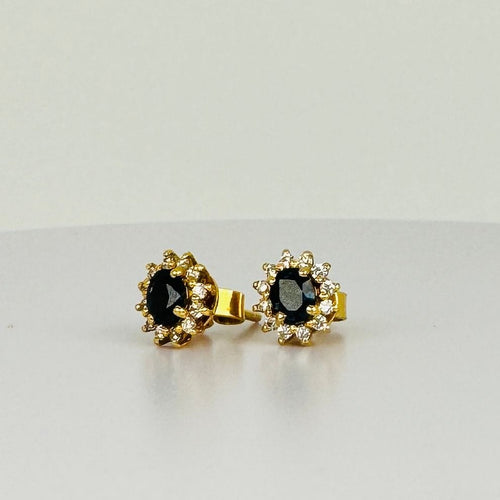Boucles d'oreilles Boucles d'oreilles en or avec saphir et diamants 58 Facettes 2411030