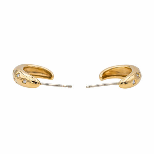 Boucles d'oreilles Boucles d'oreilles Demi créoles Or jaune Diamant 58 Facettes 3876020CN