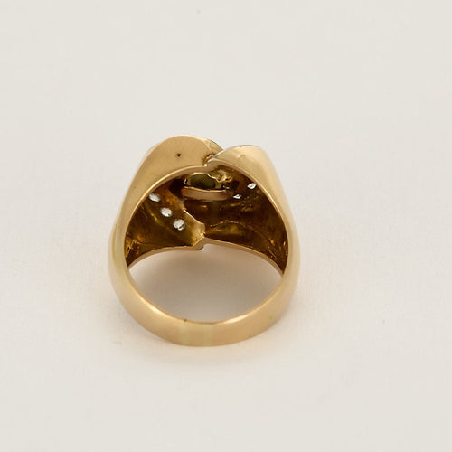 Bague 57 Bague en Or rose 18k, perle de culture et diamants 58 Facettes DAX0101