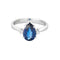 Bague 54 Solitaire or gris, saphir et diamants 58 Facettes 240628