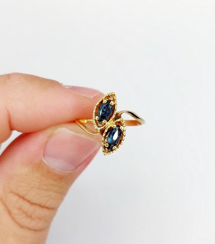 Bague 51 Bague vintage toi et moi or jaune, saphirs 58 Facettes A05847