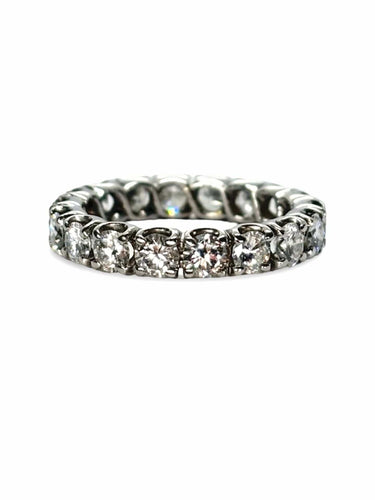 Bague 54 Alliance tour complet or blanc et diamants 2,7 carats 58 Facettes 775