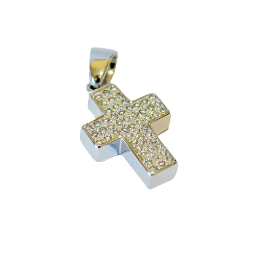Pendentif croix en or avec diamants 58 Facettes Q160B