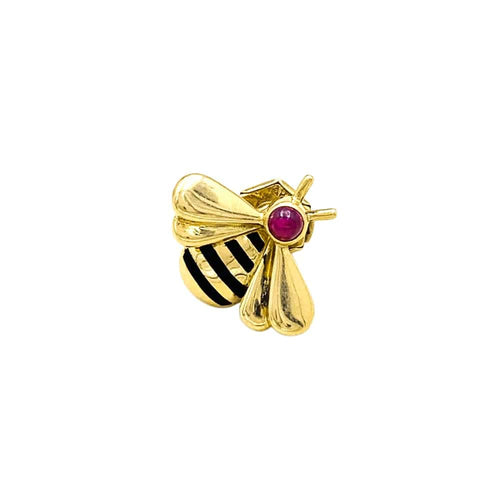 Pins Cartier, « Abeille », or jaune, émail et rubis. 58 Facettes 35357
