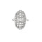 Bague Art déco en platine à motif géométrique et diamants