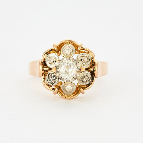 Bague 56 Bague motif floral sertie de diamants 58 Facettes 127207160538