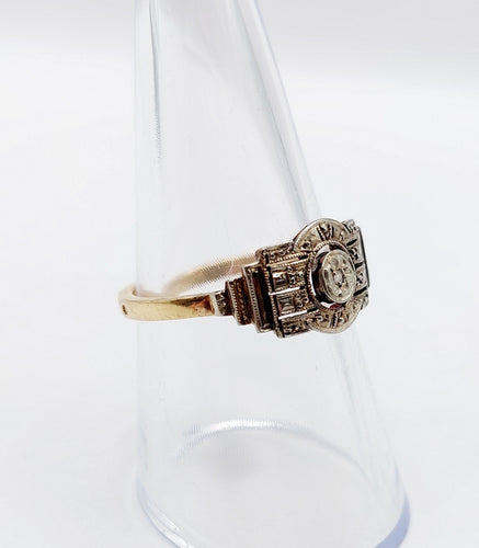 Bague 55 Bague art déco or jaune et diamant 58 Facettes A05705