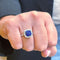 Bague 53 Bague en platine 950/1000 saphir 4,19 carats et diamants 58 Facettes