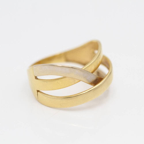 Bague 15 bague croix en or bicolore 58 Facettes E362347B