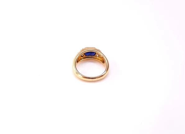 Bague 51 Bgaue chevalière jonc saphir diamants 58 Facettes DV-Faymin