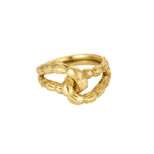Bague 51,5 Bague en or jaune ciselée 58 Facettes LAN1450X3