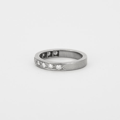 Bague 50 Alliance or gris ornée de diamants 58 Facettes 196-1