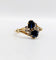 Bague vintage toi et moi or jaune 18k saphirs et diamants