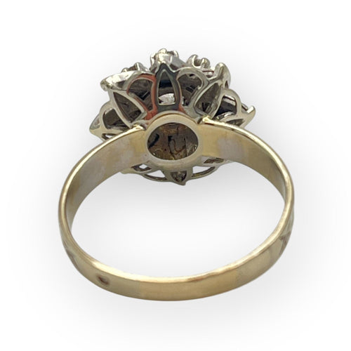 Bague 53 Bague marguerite en or blanc 750 avec pierres blanches serties 58 Facettes 149065085