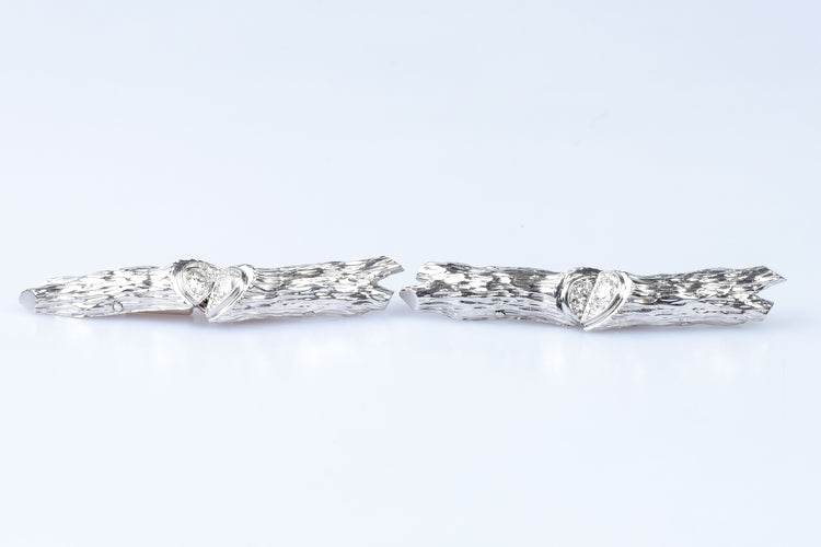 Boutons de manchette Boutons de manchette diamant en or blanc 18 carats 58 Facettes BM-77-90