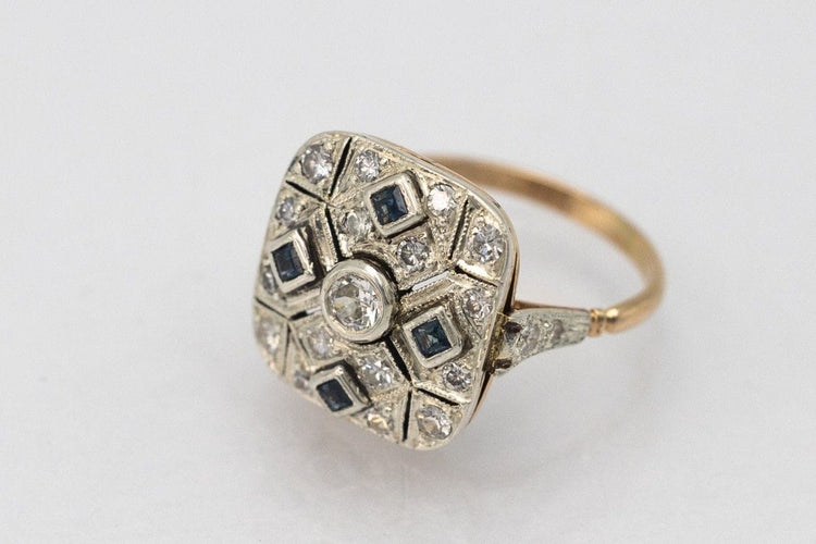Bague 54 Ancienne bague en or Art Déco, Autriche, années 1920-1930. 58 Facettes 9898