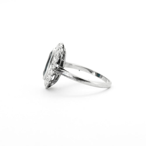 Bague Bague Pompadour Art-Déco Saphir Diamants 58 Facettes