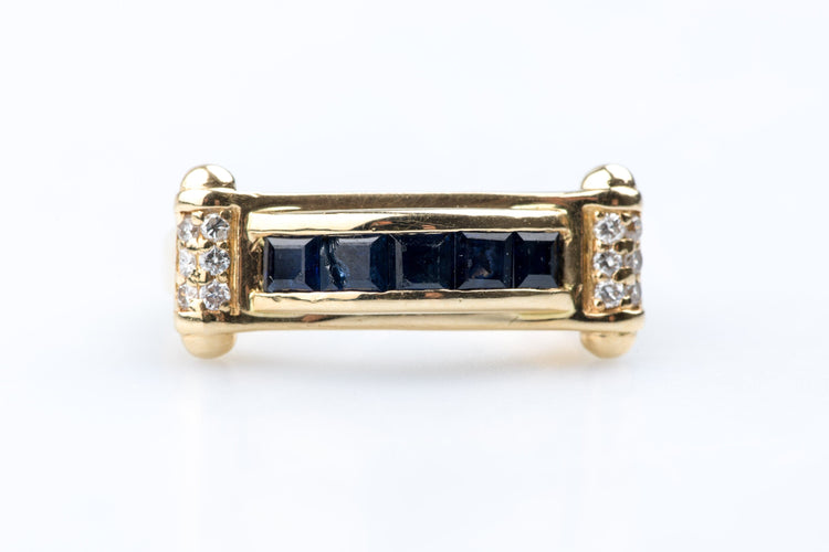 Bague 51 Bague saphirs et diamants en or jaune – 0,75 ct de saphir & 0,12 ct de diamant 58 Facettes BG41200122-107