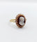 Bague 55.5 Bague marquise or jaune, camée sur agate, perles (circa 1900) 58 Facettes A04862