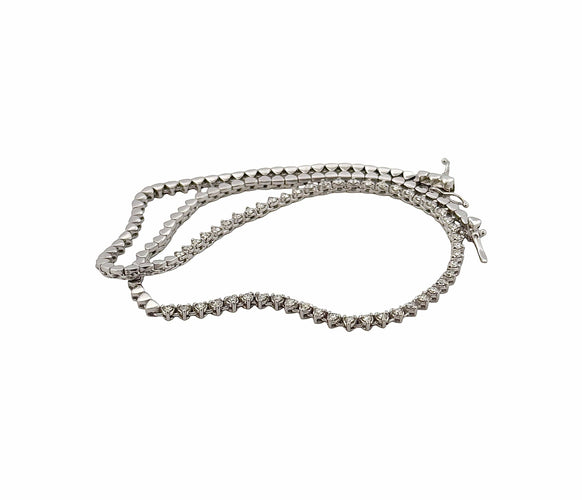 Collier Collier rivière de diamants or blanc 58 Facettes