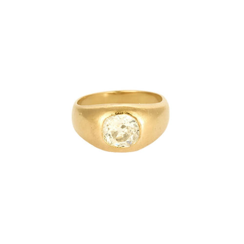 Bague 43 Bague chevalière en or jaune et diamant taille ancienne 58 Facettes PAL28682