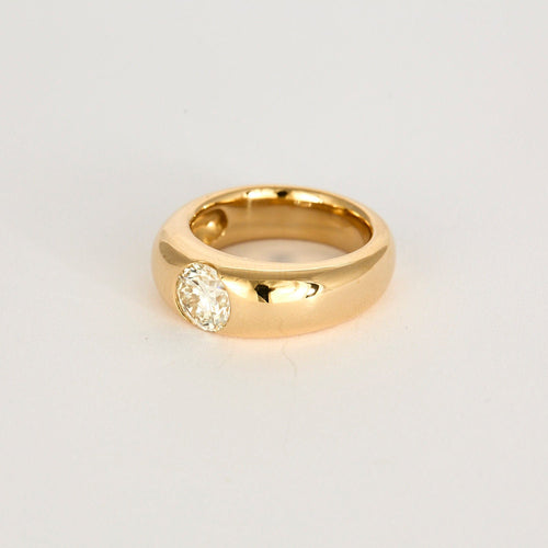 Bague 54 Bague jonc or jaune et diamant 58 Facettes LF16