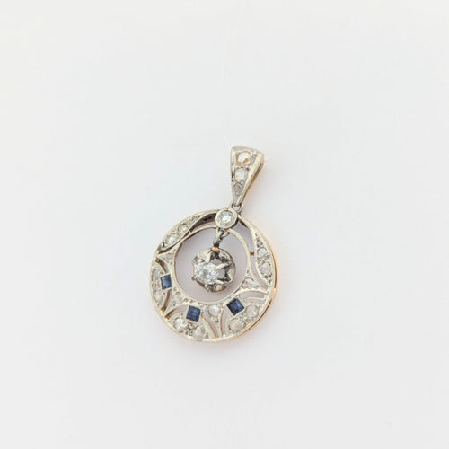 Pendentif Pendentif en or jaune diamants et saphirs 58 Facettes 31489