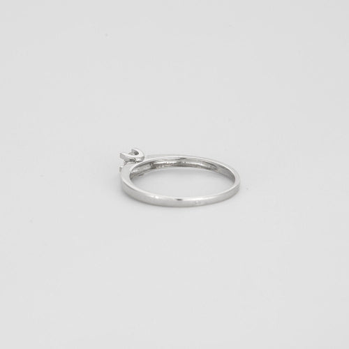 Bague 53 Solitaire or blanc diamant 58 Facettes 3121258