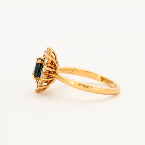 Bague 51.5 Bague Marguerite Saphir Bleu & Diamant 58 Facettes 002.202