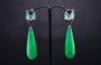Boucles d'oreilles Boucles d'oreilles en or noir avec embellissements d'amazonite, de jade et de saphir 58 Facettes