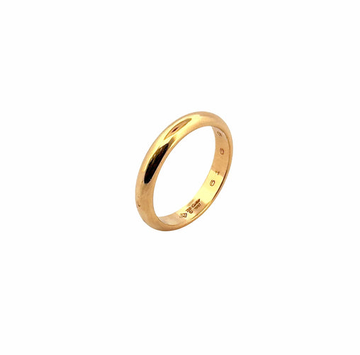 Bague 61 Alliance Cartier en or jaune demi-jonc 58 Facettes