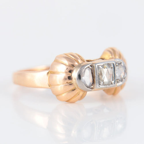 Bague 55.5 Bague or rose, platine, diamants 58 Facettes P6L2