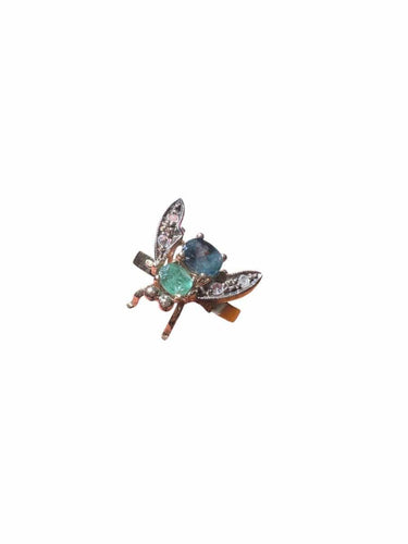 Bague 60 Bague "Abeille en vol" - Emeraude, saphir et diamants 58 Facettes