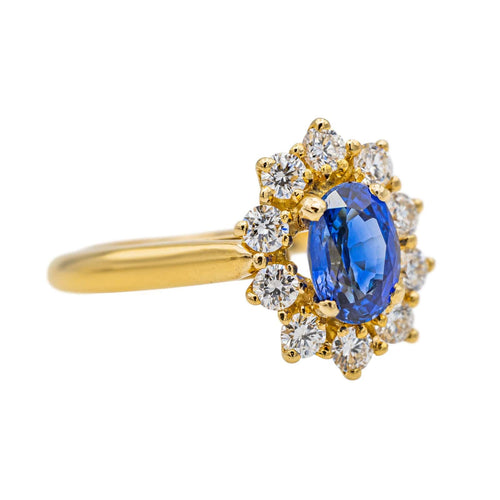 Bague 53 Bague Pompadour Or jaune Saphir, Diamant 58 Facettes 3747942CN
